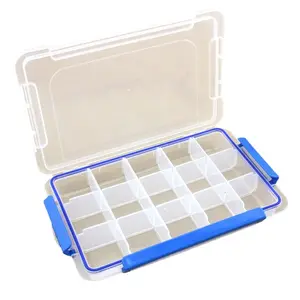 Three Buckle Large Size 15-Grid Detachable Transparent Plastic Storage Box for Electronic Components Jewelry Beads Medicine Parts Organizer