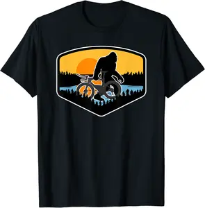Funny Triathlon Bigfoot Mountain Sunset for Triathlete T-Shirt - Christiang Shop 29B0976STRG9