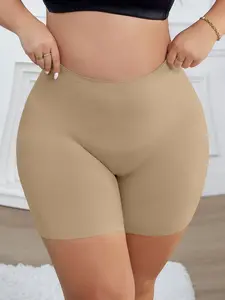 Women's Plus Size Underwear, Women's Seamless Mid-Waist Safety Pants, Anti-Slip High Waist Tummy Control Panties, High Waist Shapewear