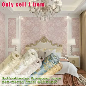 1 roll of self-adhesive European style 3D flower sticker floral wallpaper, 20.86x118 inches, non-woven material, peel and stick contact decorative wallpaper, easy to clean and install, with removable contact paper, modern home decoration