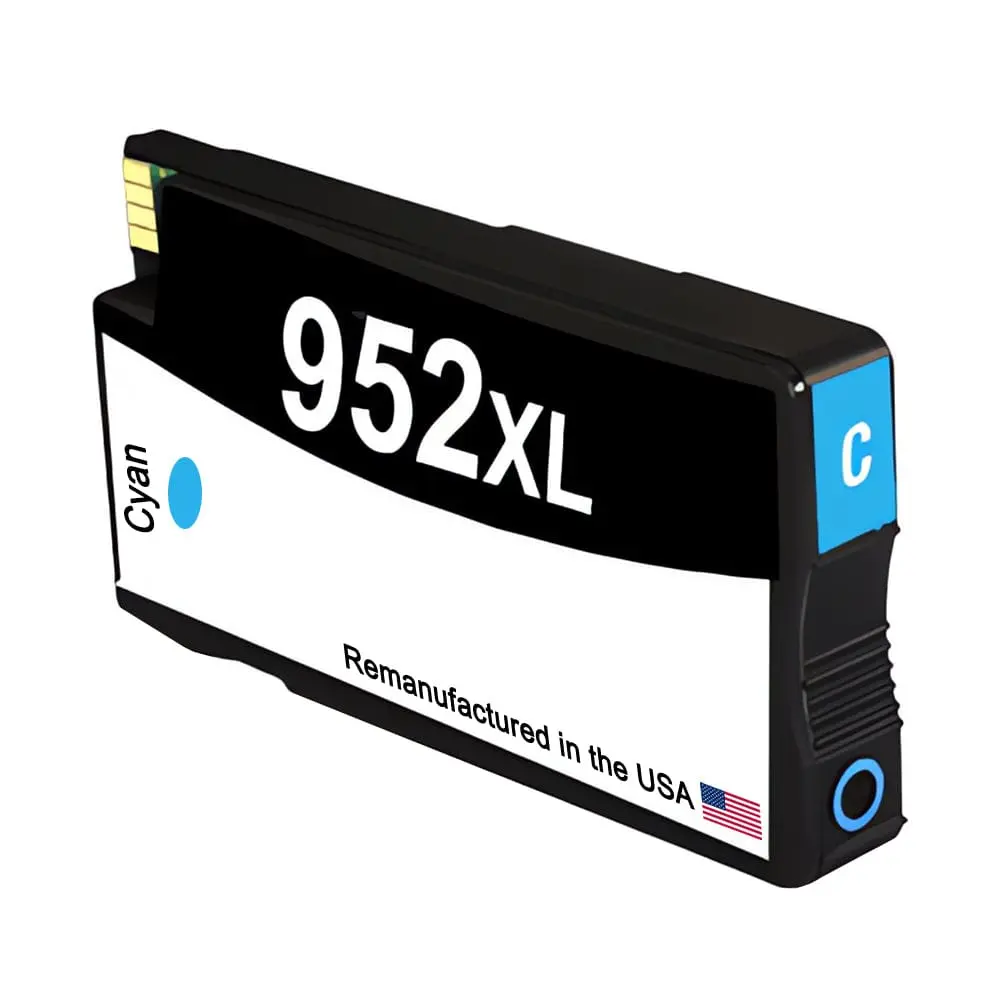 U.S. Remanufactured for HP 952XL (L0S61AN) Cyan Ink Cartridge OEM Chip
