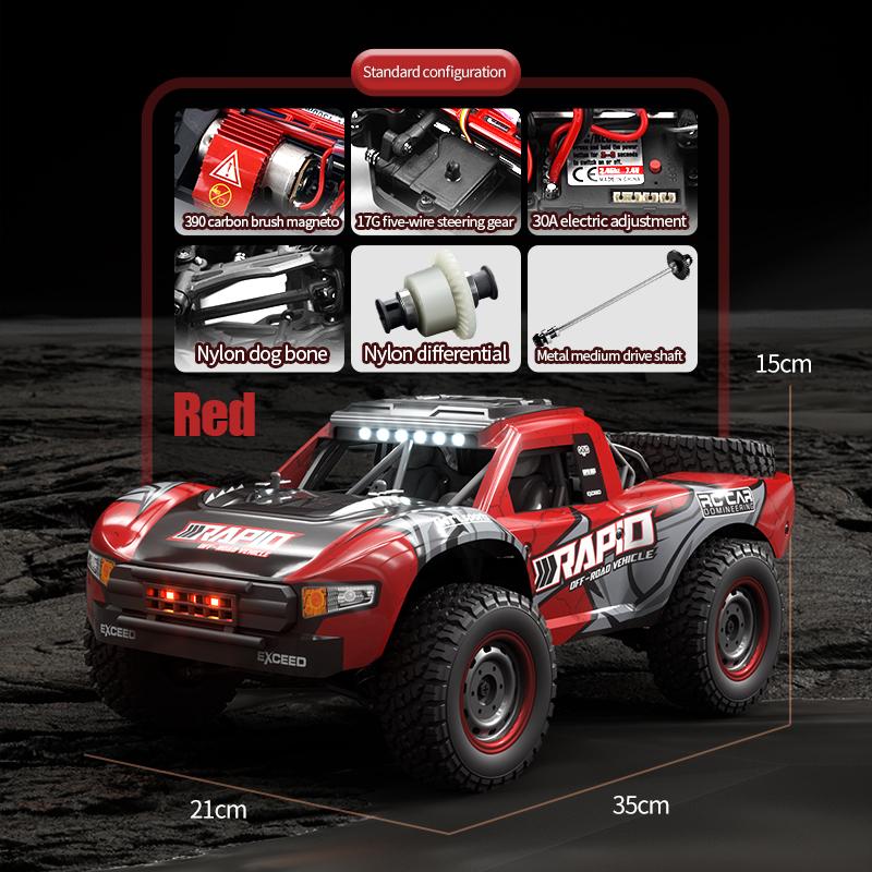 JJRC 1:14 Scale High-speed motor 4WD All-Terrain Remote Control Truck — 40 km/h, Metal Drivetrain, Dynamic Suspension, and Tri-Mode LED Lights | Adult RC Car | High-Speed ​​Off-Road Racing Car Children's Toy