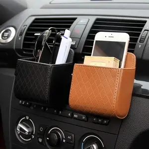 Multifunctional Car Storage Organizer, Car Console Organizer, Faux Leather Car Phone Holder, Hanging Bag Storage Box, Car Interior Accessories for Car Stowing & Tidying
