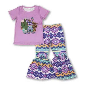 Easter Buuny Purple Pants Girls & Baby Set