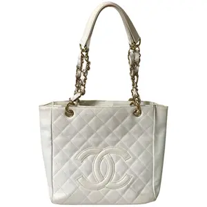 Pre-owned CHANEL Calfskin Shoulder Bags Coco Mark Matelassé Caviar Skin Chain Shoulder Bag