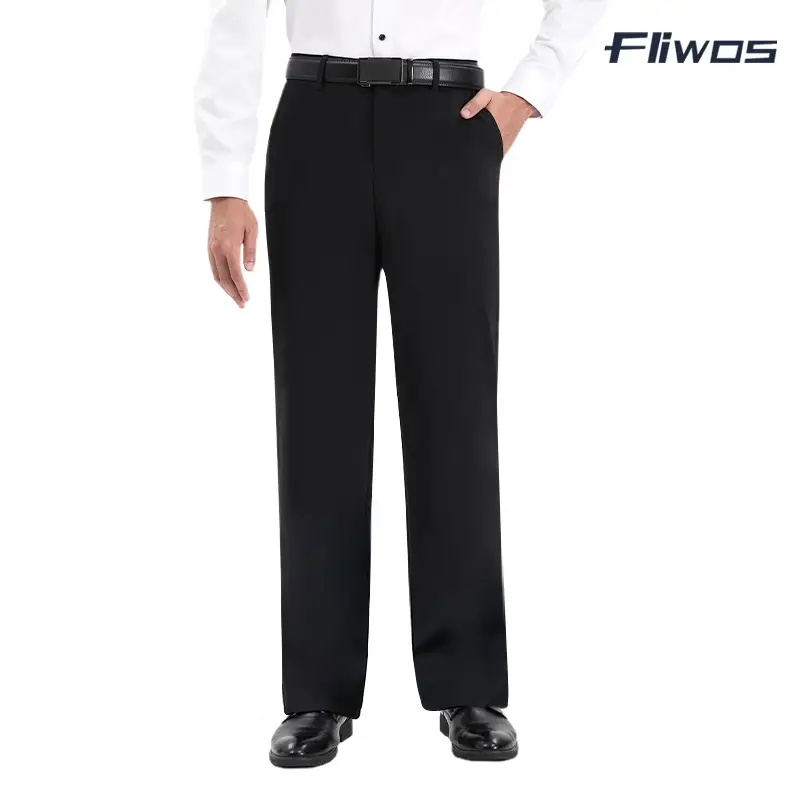 2025 Fliwos Slimastrouser Stretch Straight Leg Pants Classic fit Expandable Waist Business Casual Pants No Ironing Required Menswear Trousers Formal P