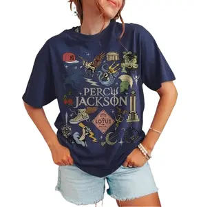 Greek Mythology Symbols Graphic Tee – Percy Jackson Inspired Demigod Shirt