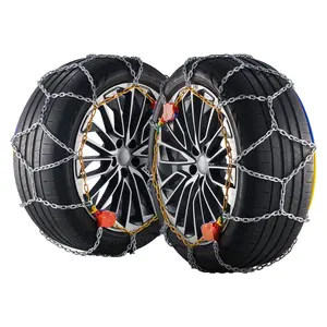 VEVOR Auto Tightening Snow Chains, TikTokShopBlackFriday, Diamond Mesh Traction Wheel Chains for Anti-slip, Manganese Alloy Steel Emergency Tire Chains for Tires 255/65-16、255/60-18、235/55-19、245/70-16 (Set of 2)