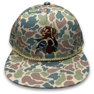AIX Waterfowl Snapback Rope Hat Duck Dog - Green/Blue Camo