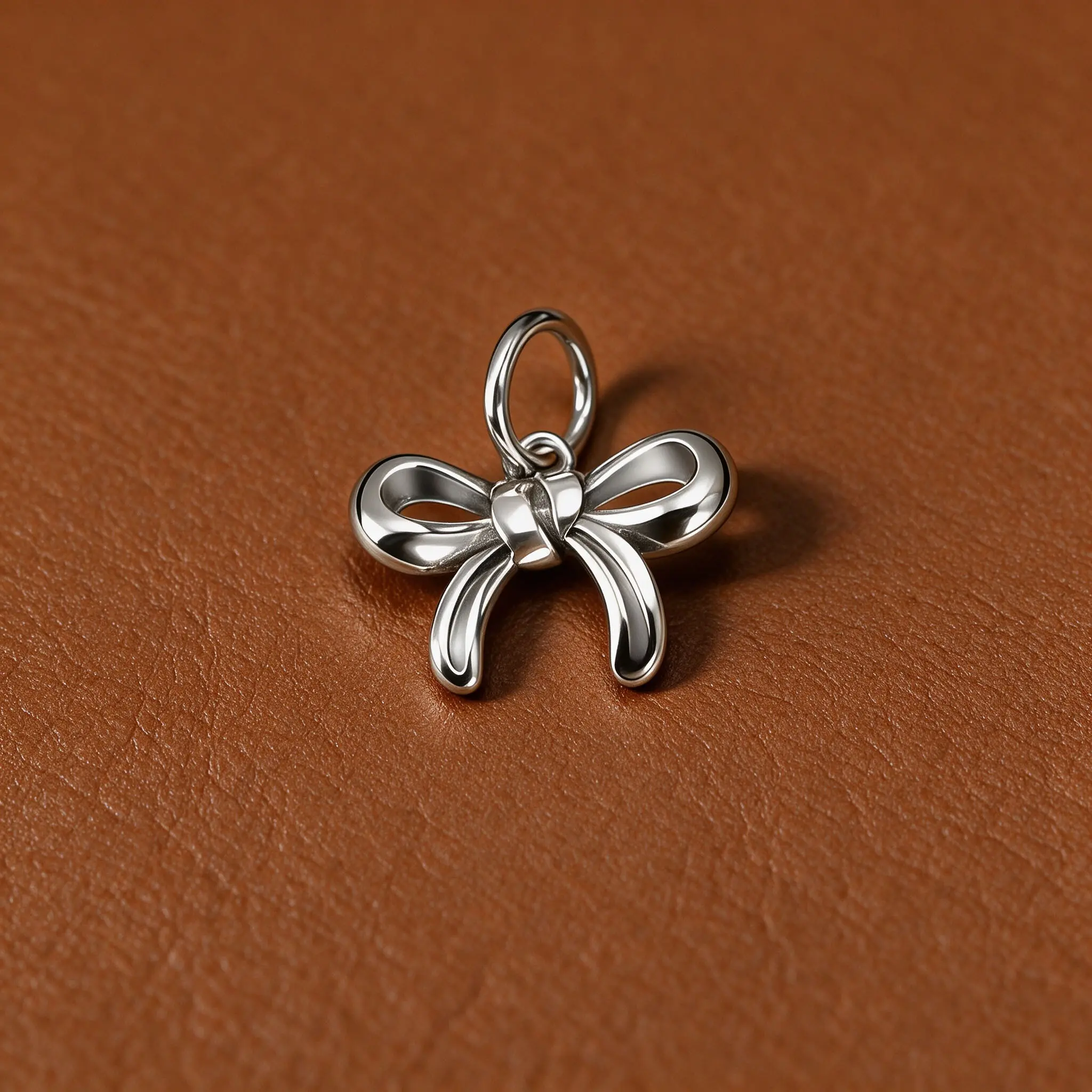 Silver Bow Charm Minimalist Metal Bow Pendant for Bracelet Necklace DIY Jewelry Gift for Women