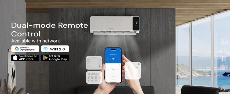 【Conquer the Blizzard】Cozeware 12000 BTU 115V/230V Mini Split Air Conditioner Heat Pump, 20 SEER2 Inverter Mini Split, Compatible with Wifi and Alexa, Cools Up to 750 Sq.Ft for Living Room, Bedroom, Study, Loft, Garage