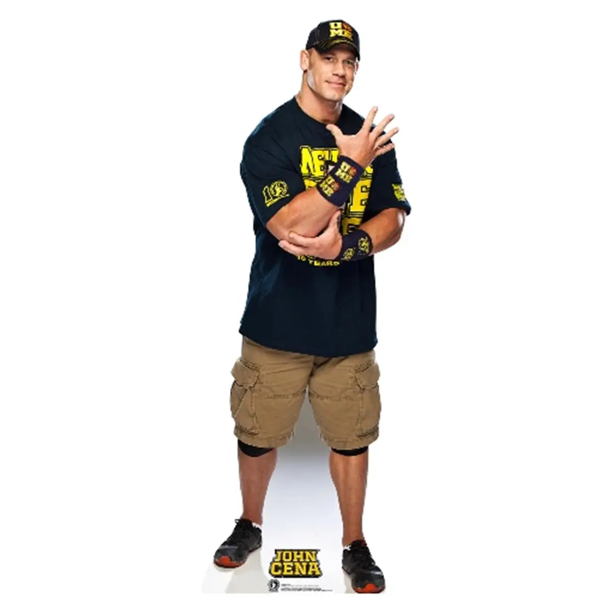 John Cena Navy-and-Gold Shirt WWE Cardboard Cutout - Decorative Easel-Included Home Supplies for Living Room, Bedroom Decor