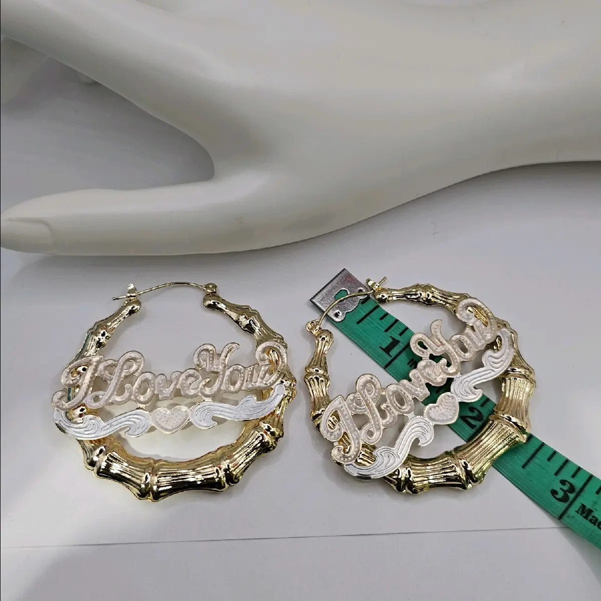hoops earrings I love you three colors Gold-plated hoops earrings I love you three colors Gold-plated