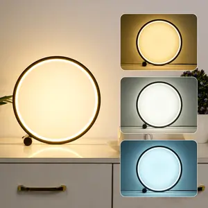 Rounded LED Desk Lamp,Stepless Dimmable Bedside Lamps with 3 Color Temperature,Modern Nightstand Light,Touch Lamp for Bedroom,Living Room,Corner,Gift,Black,6W
