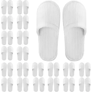 15-20 Pairs Disposable Slippers, Non-Slip Disposable Women Spa Slippers Portable Indoor Slipper for Guests Hotel Home Travel Wedding Salon, Individually Wrapped