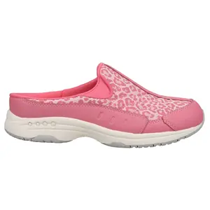 Easy Spirit Womens Traveltime Leopard Mule Sneakers Shoes Casual - Pink
