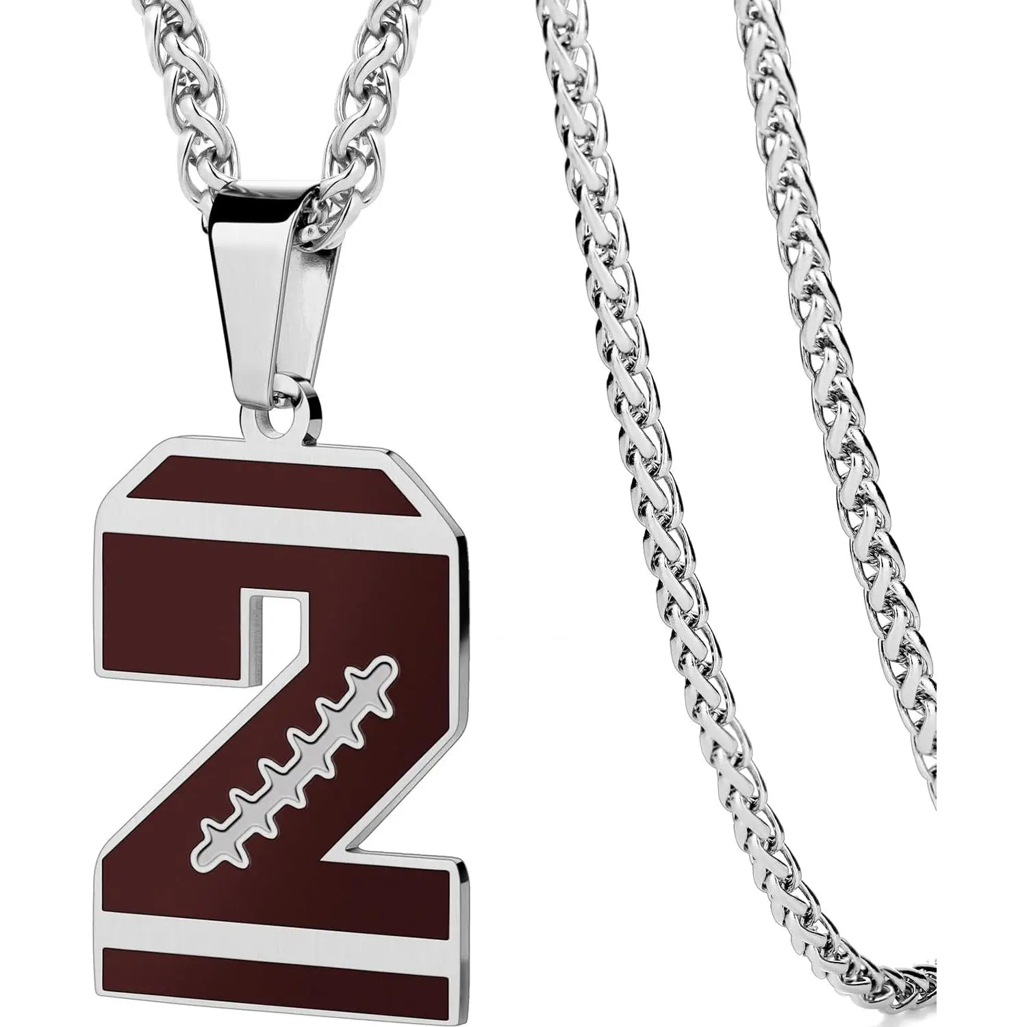 Baby Boys' Football Number Necklace, 0-99 Jersey Pendant with 22+2 in Chain, Fast Shipping