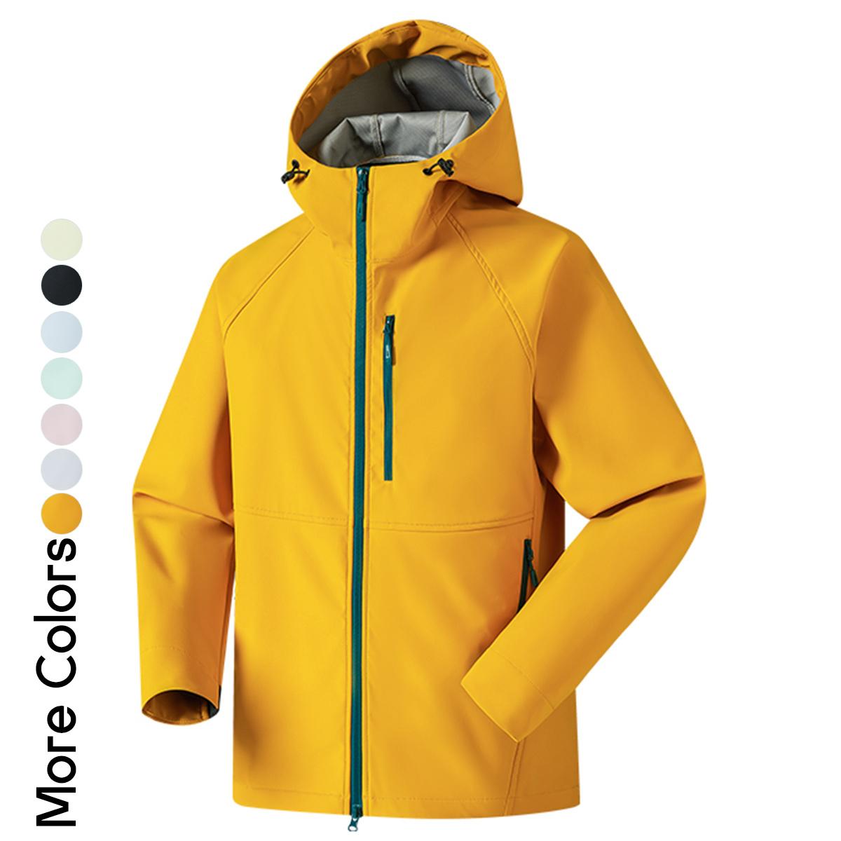 Women's Pastel Color Block Outdoor Jacket, Slim Fit Hooded Sporty Windbreaker, Lightweight Activewear Coat with Contrast Zipper for Spring & Autumn