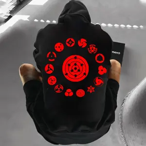 Naruto Sharingan Eyes Hoodie, Unisex Anime Graphic Hoodie, Japanese Manga Pullover, Ninja Streetwear