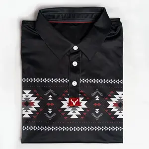 Vexil Brand - Polo - Aztec - Black Golf Polo Menswear Top Outdoor Hunting Fishing Polyester Casual Fabric