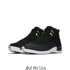 Premium Black High-Top Athletic Shoes, Smooth Full-Grain Leather Construction, Gold Hardware & Red Heel Accents, Padded Ankle Collar, Shock-Absorbing Non-Slip Sole, Versatile Footwear for Street Style & Casual Wear