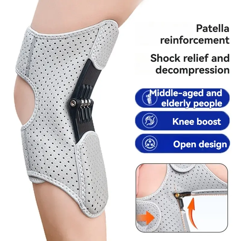 Knee Joint Assist Knee Support Leg Walking Aid Climbing Stairs Sports Helper, Patellar Knee Brace, Protective Knee Booster, Knee Saver, Adjustable Comfortable Design, Ideal for Elderly & Injured