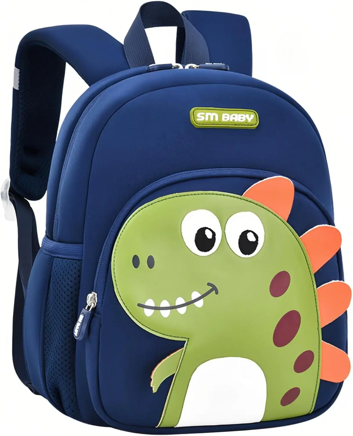 Dinosaur Backpack for Toddler Boys, Anti-lost Bookbag for Preschool Boys Kids Backpack, Fit A4 Folder, 01-Dark-blue+Green