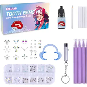 Tooth Gem Kit, DIY Crystals Jewelry Kit Teeth Gems Set, Professional Fashionable Tooth Gems for Teeth, Teeth Jewelry Starter kit