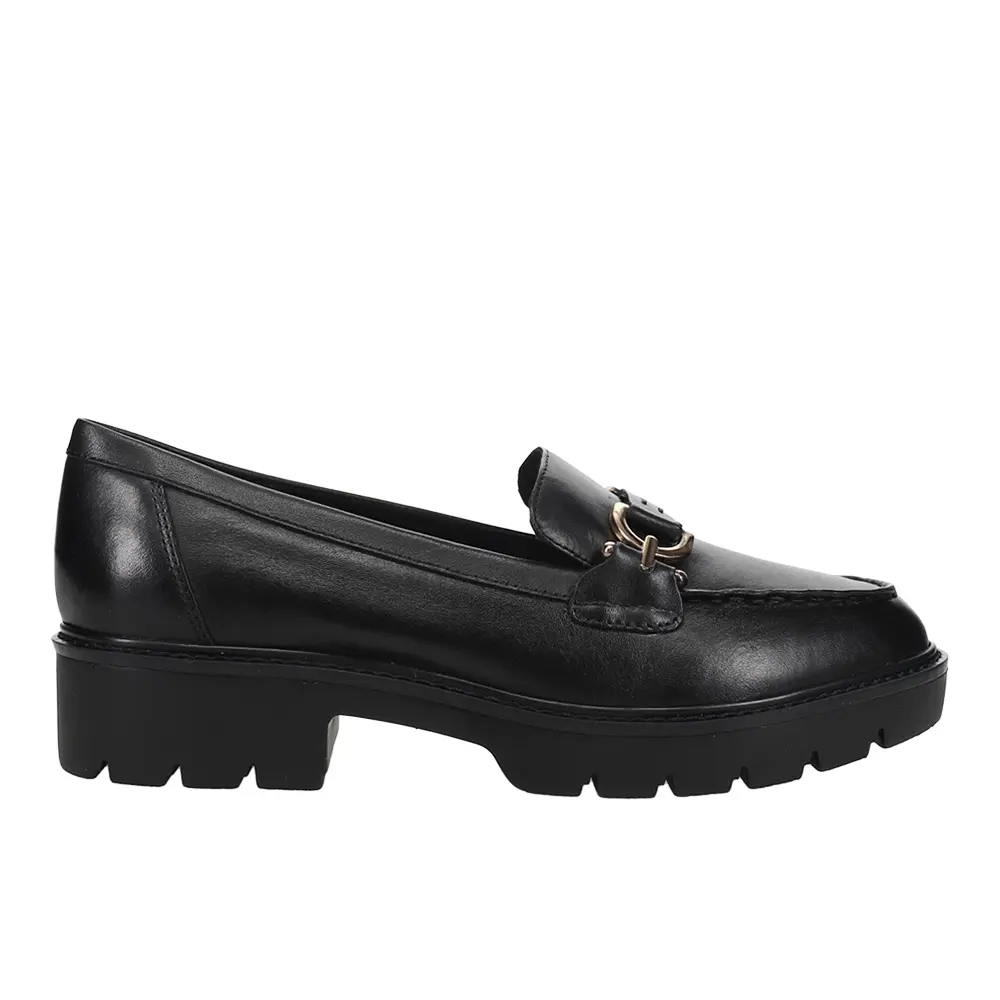 Easy Spirit Womens Kinndle Lug Sole Loafers Casual - Black