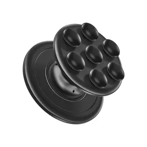 1 Pc Strong Magnetiic Suction Cup Collapsible Phone Grip Holder Stand, Telescopic Lazy Phone Bracket with Magnetic - Hands-Free Phone Mount for Easy Viewing - Adjustable Phone Holder (Includes 1 Pc Metal ring sticker)