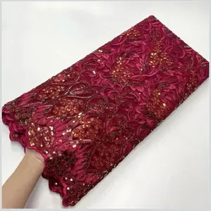 5 Yards High Quality African Lace, Elegance Lace Materials, 5 Yards Each, Intricate Designs, High-Quality Crafted Material, Durable & Versatile for Various Crafts