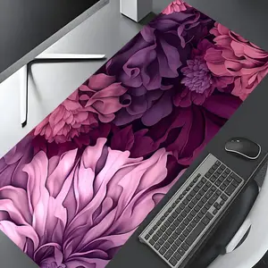 Floral Pattern Mouse Pad, Rectangle Gaming Mouse Pad, Non-slip Rubber Pad, Desk Keyboard Pad for Home Office, Office Desk Accessories
