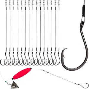 30 count/20PCS Circle Hooks Fishing Pre-Rigged Catfish Rig for Saltwater Freshwater Catfish Hooks with Wire Leader 2/0 4/0 6/0 8/0 10/0
