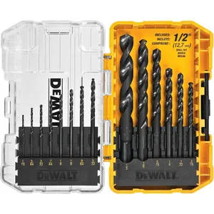 DEWALT Drill Bit Set, 14-Piece, 135 Degree Split Point, for Plastic, Wood and Metal (DWA1184) DEWALT