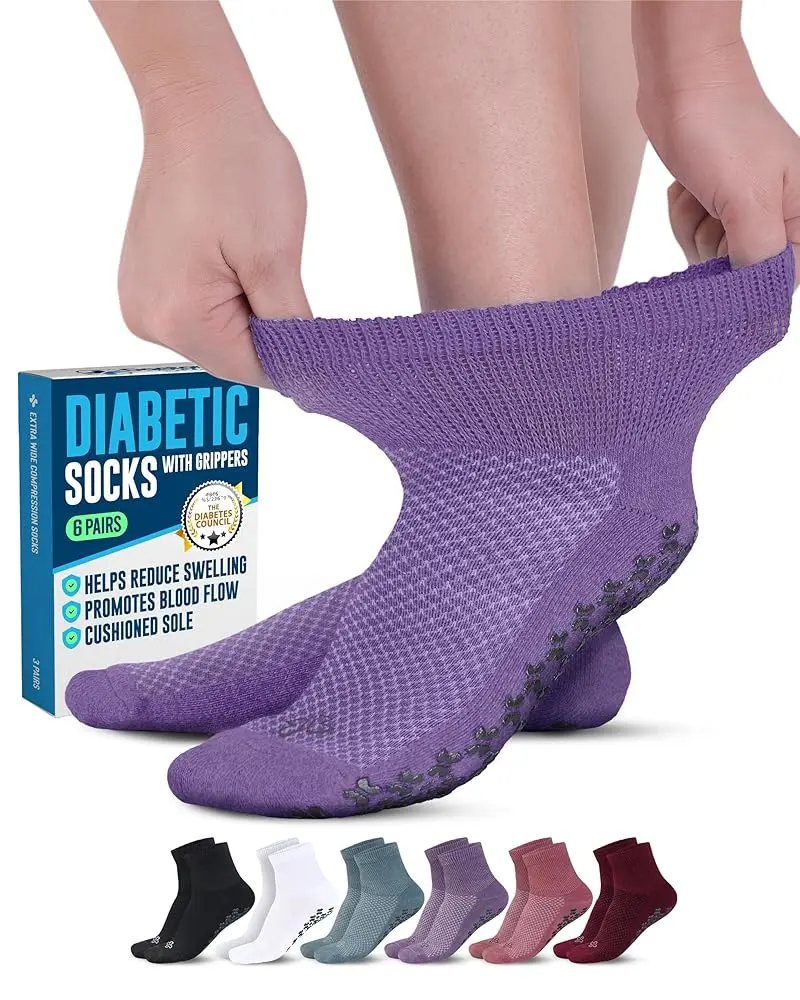 Black/White/Pink/Green/Red/Purple - 6 Pairs