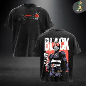 Kamen Rider Black T-Shirt, Vintage Washed Oversized Tee, Retro Tokusatsu Graphic Shirt, Acid Wash Lightweight Soft Cotton Top, Japanese Superhero Streetwear Casual Unisex Outfit, Gift for Movie and Tokusatsu Fans