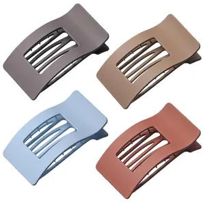 4 count Flat Hair Clips, Large Flat Claw Clips for Women Girls,  Hold  Hair Clips for Thick Thin Hair, Stylish Classic Hair Barrettes(Matte)