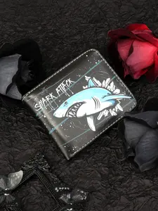 New Trendy Fashion Men's Wallet, Shark Print Card Holder, Durable Youth Travel Accessory, All Seasons