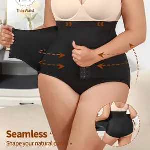 Plus Size High Waist Double Seamless Shapewear for Women - Shape Your Natural Curves Comfortably