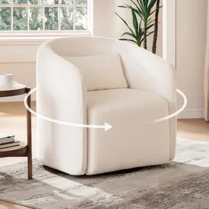 CHIC HOUSE Swivel Accent Chair, Comfy Barrel Chairs with Storage