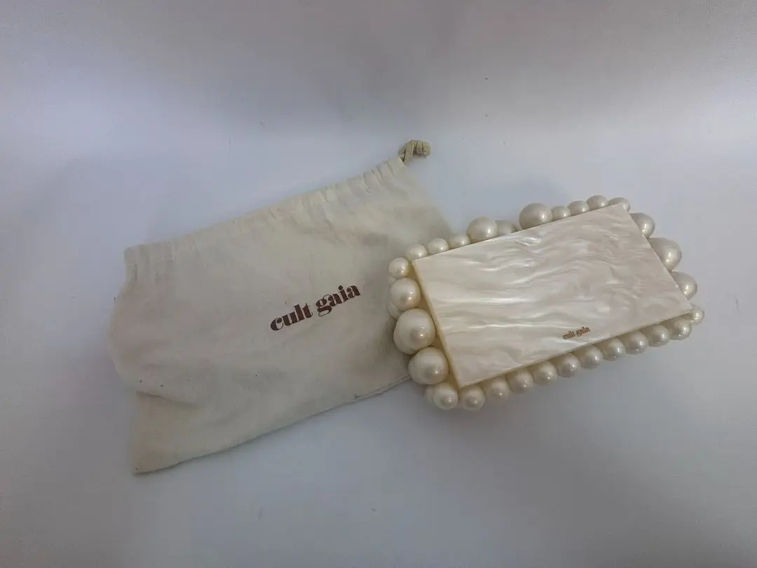 Cult Gaia Ivory Pearl Eos Clutch
