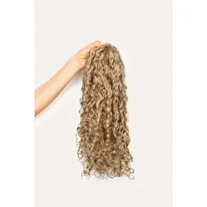 Ash Blonde Curly Clip-In Hair Extensions
