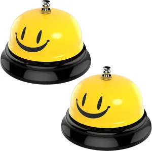 Call Bell, Service Bell Dinner Desk Bell for The Porter Kitchen Restaurant Bar Hotel Schools (2 Pack, Yellow) Utensils