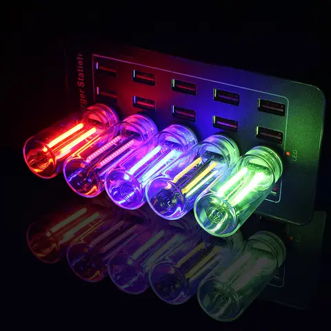 USB-Powered Touch Sensor Dimmable LED Filament Lamp with Chip, PMMA Cover Plug-in, Compact Portable Car Atmosphere Lamp, 8 Low-Blue Hues Auto Accessories, Car Light Embellishments LED Ambient Light for Bedroom Decor