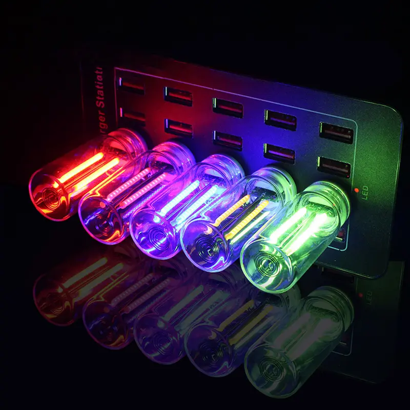 USB-Powered Touch Sensor Dimmable LED Filament Lamp with Chip, PMMA Cover Plug-in, Compact Portable Car Atmosphere Lamp, 8 Low-Blue Hues Auto Accessories, Car Light Embellishments LED Ambient Light for Bedroom Decor