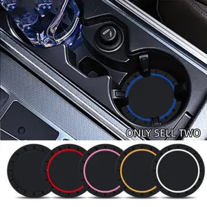 2pcs Car Coaster Non-Slip Silicone Mat, Anti-Slip Cup Pad for Car Water Cup, Auto Interior Drink Holder Mat, Decoration Accessories, Car Auto Accessory