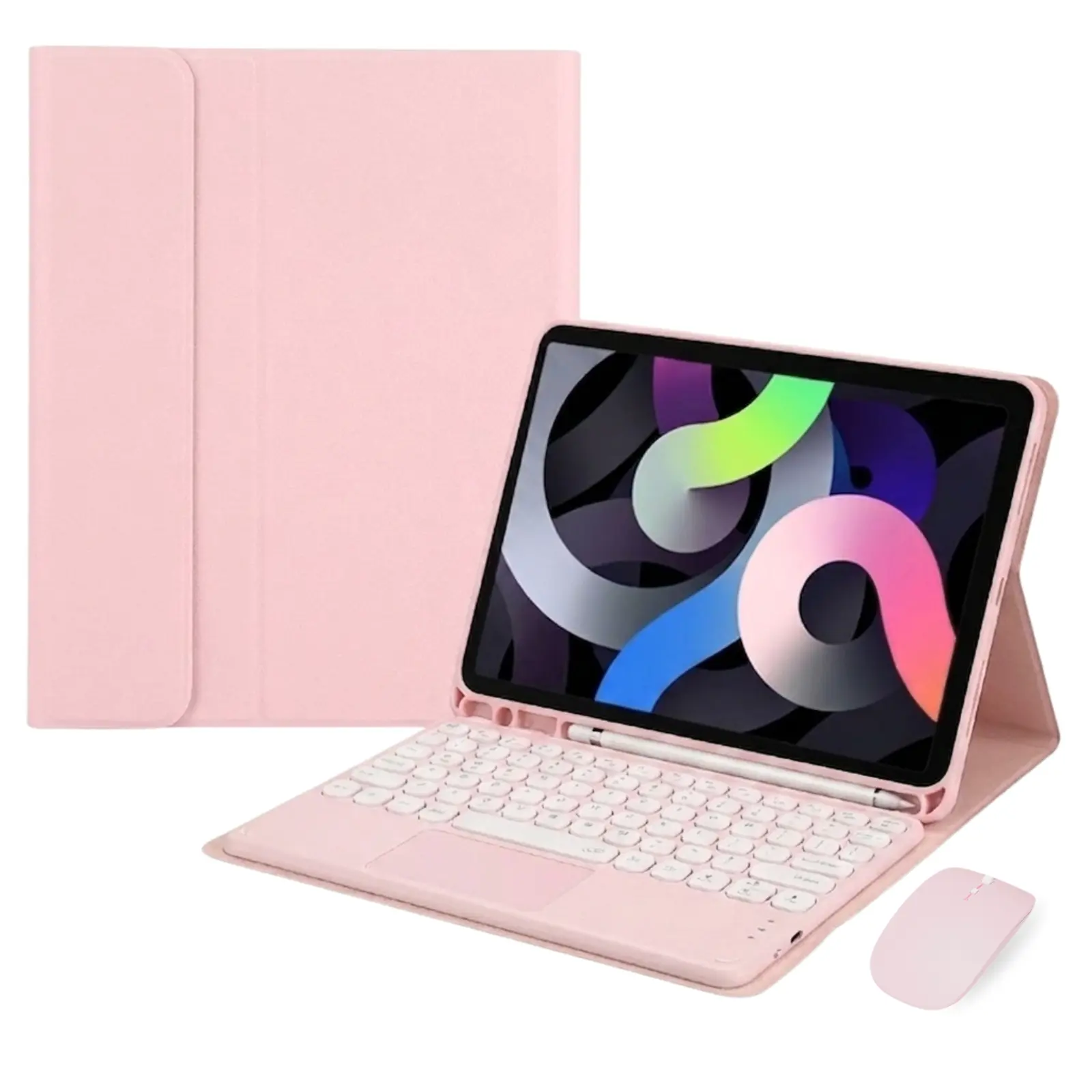 Keyboard Case for iPad A16 11th/10th Generation, Case with Keyboard and Mouse, Folio Cover, iPad Case With Pencil Slot,