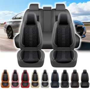 13PCS For Honda Accord 2003-2026/ Civic 2003-2026 Car 5 Seat Covers, Soft Touch Premium Napa PU Leather Full Set Front Rear Seat Cushion Protector Pad Mat
