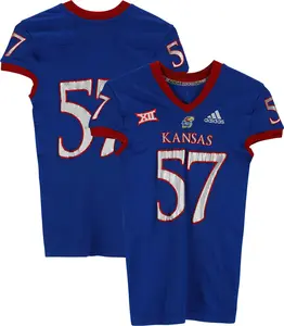 Kansas Jayhawks Team-Issued #57 Blue Jersey from the 2018-21 NCAA Football Seasons - Size L - Fanatics Authentic Certified