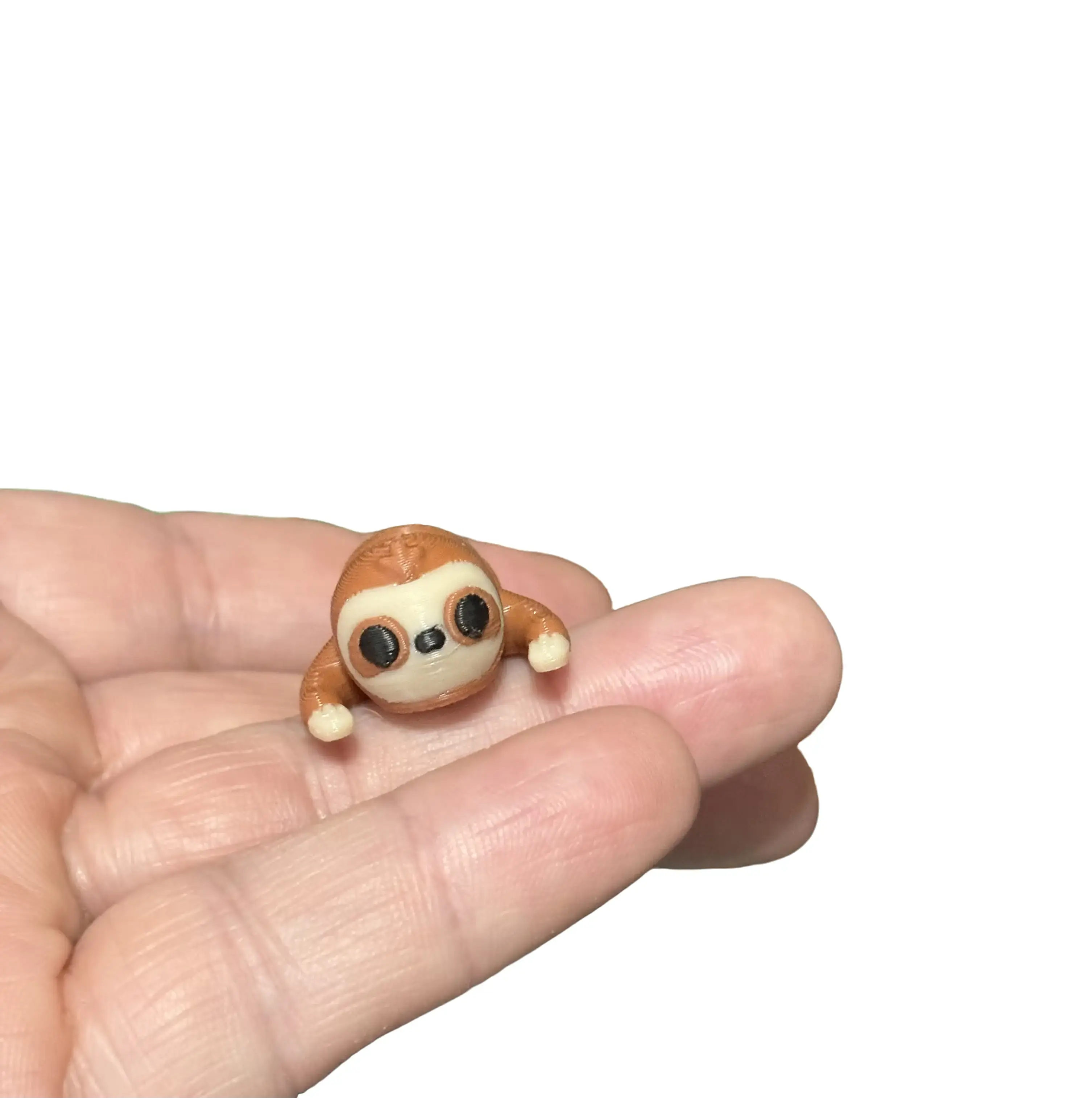 1.75in Mini 3D Printed PLA Plastic Cute Pocket Sloth Figurine - Practical Home Decor Ornament, Baby Cuddling Play Toy